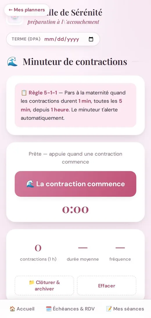 Minuteur de contractions